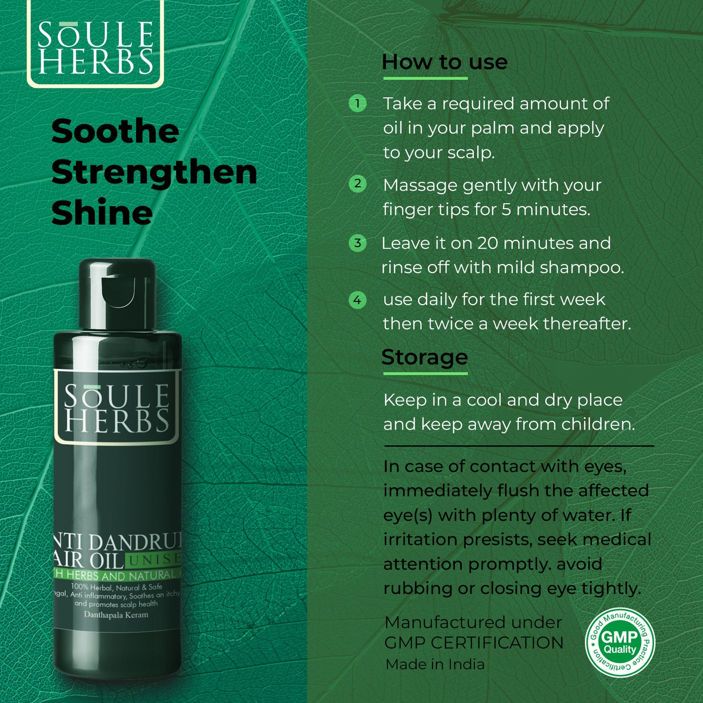SOULE HERBS ANTI DANDRUFF HAIR OIL - Soule Herbs