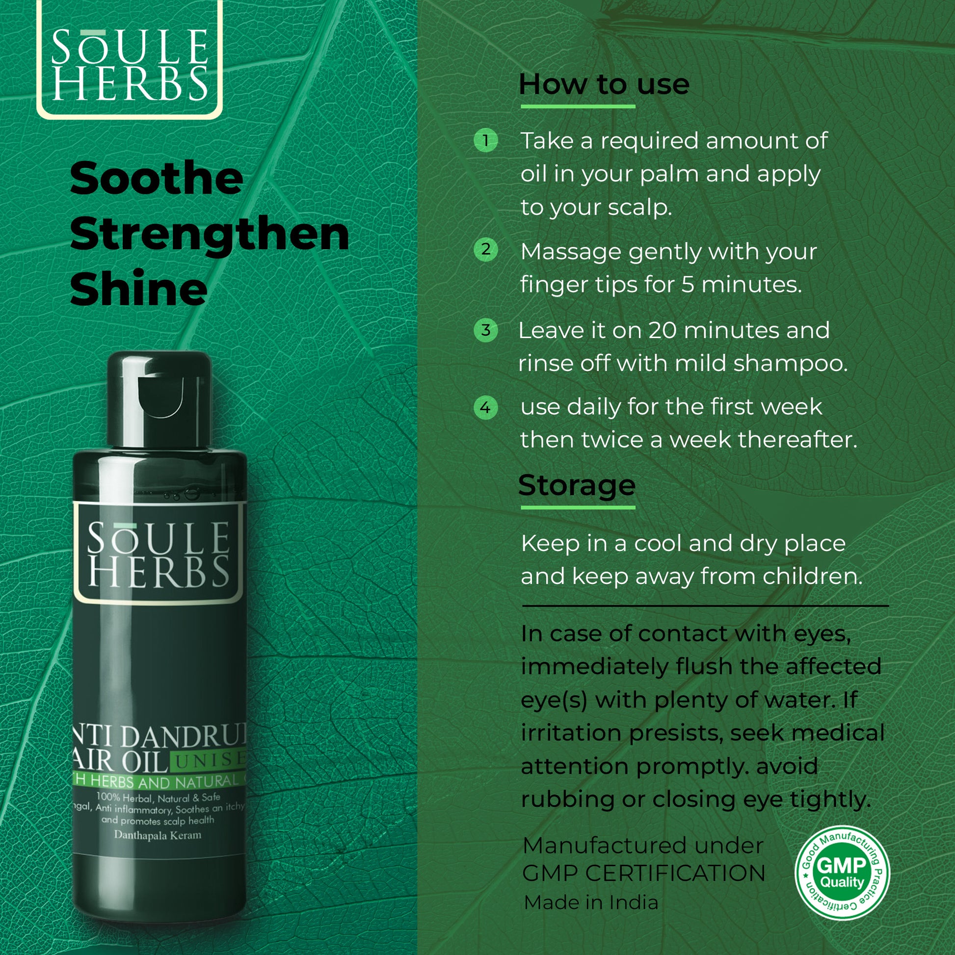 SOULE HERBS ANTI DANDRUFF HAIR OIL - Soule Herbs