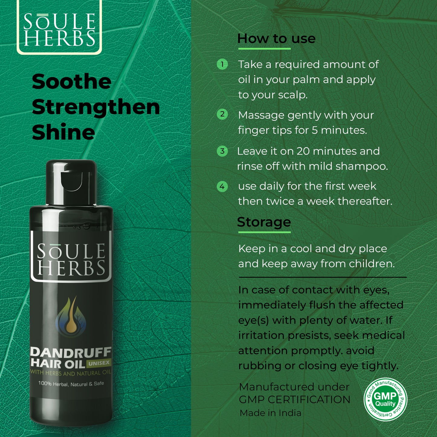 SOULE HERBS DANDRUFF HAIR OIL
